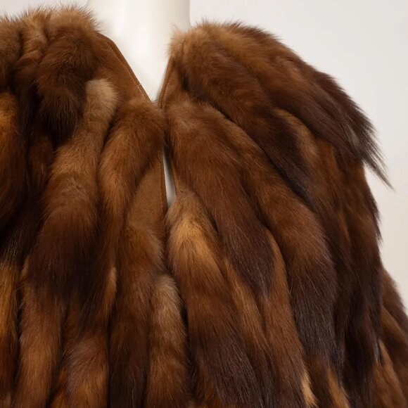 1970s/1980s "The Twenty-Four Collection" Vintage Sable Tail Fur Suede Jacket Sz - Picture 3 of 7